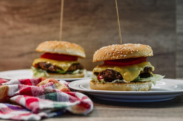 Homemade hamurgers on a plate