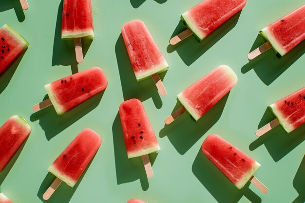 Homemade healthy watermelon popsicles