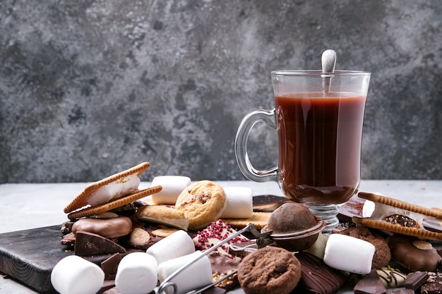 Homemade hot chocolate drink