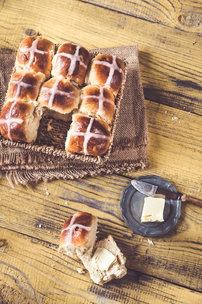 Homemade hot cross buns