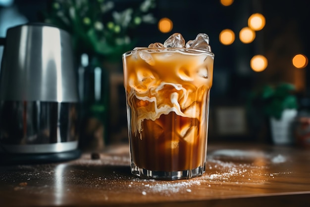 Homemade Iced Coffee with Caramel Drizzle