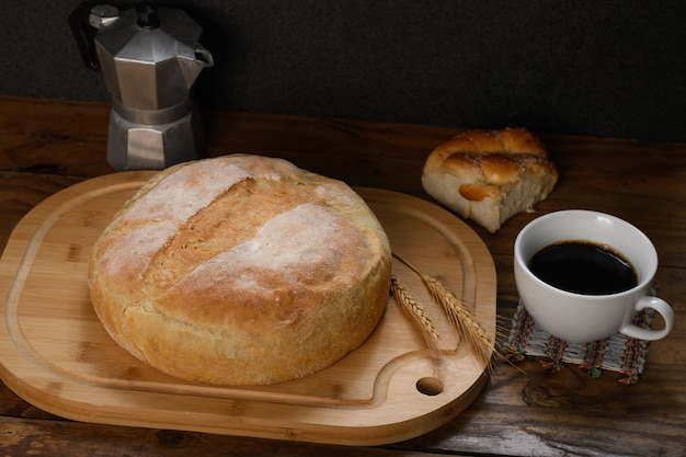 homemade italian bread on a wooden board