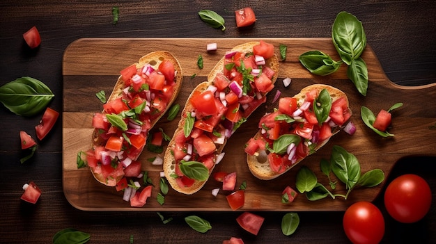 Homemade Italian Bruschetta Appetizer