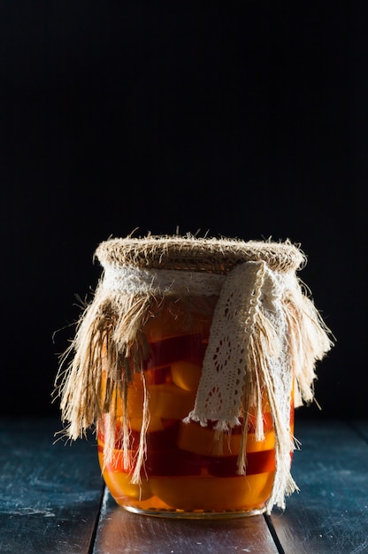 Homemade jars of fruits 