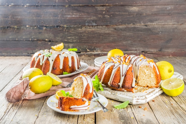 Homemade lemon bundt cake