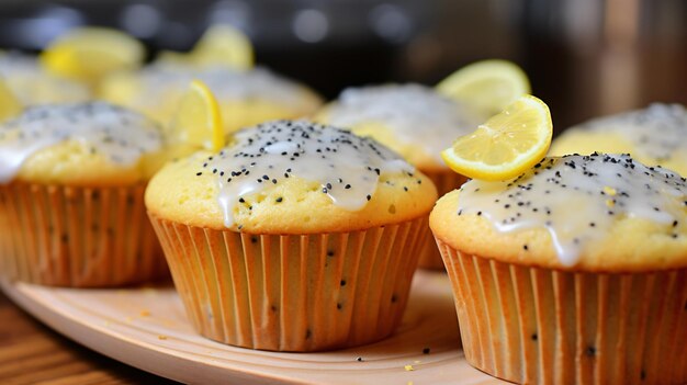 Homemade lemon poppyseed muffins