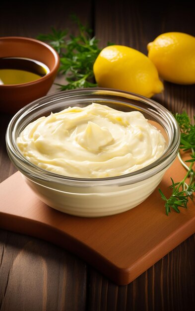 homemade mayonnaise in a bowl