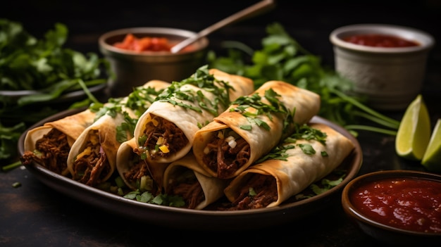 Homemade mexican beef taquitos