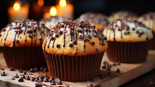 Homemade Muffins with Chocolate