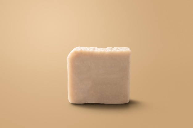 Homemade natural soap on earth tone background