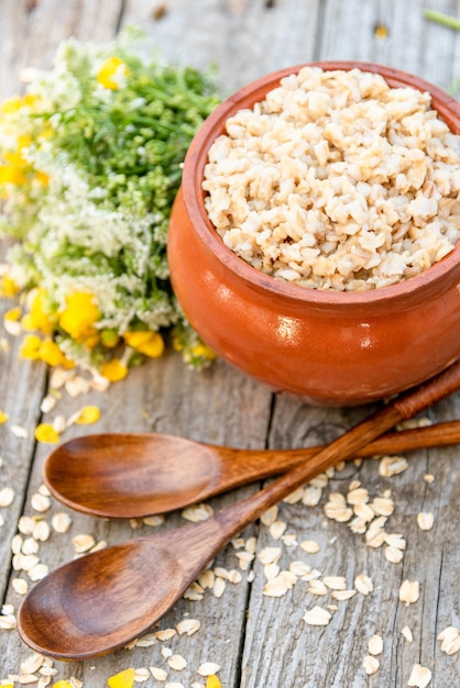 Homemade oatmeal porridge