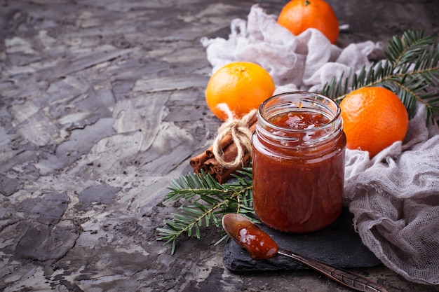 Homemade orange jam with tangerine