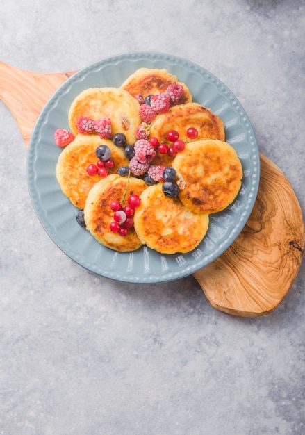 Homemade pancakes with berries