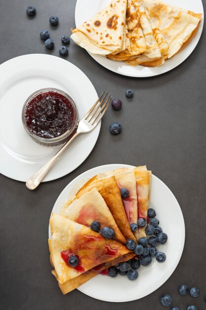 Homemade pancakes with blueberry