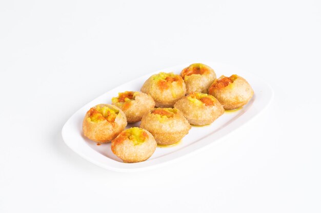 Homemade pani puri, golgappa, indian snack