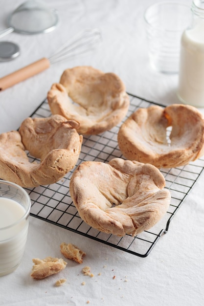 Homemade pastry breakfast with milk
