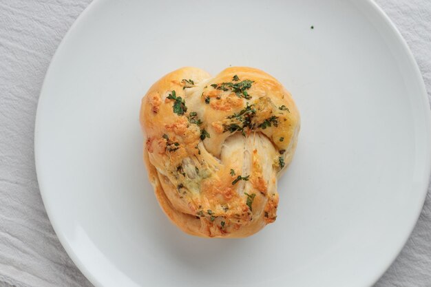 Homemade pastry buns with parsley and cheese