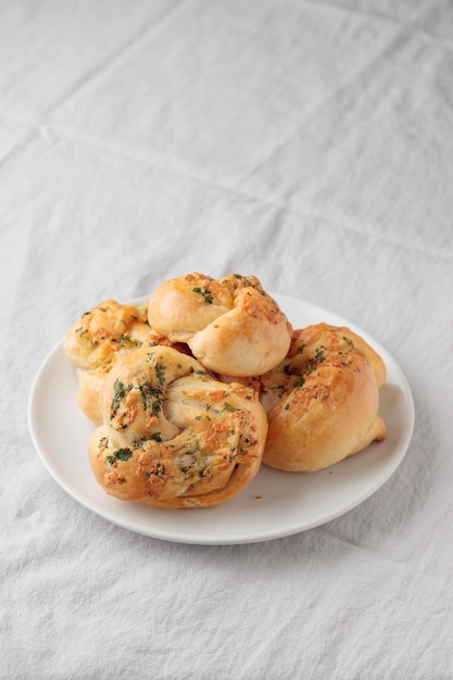 Homemade pastry buns with parsley and cheese