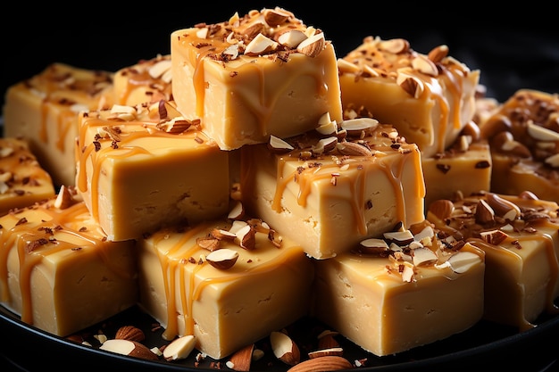 Homemade Peanut Butter Fudge A Closeup View