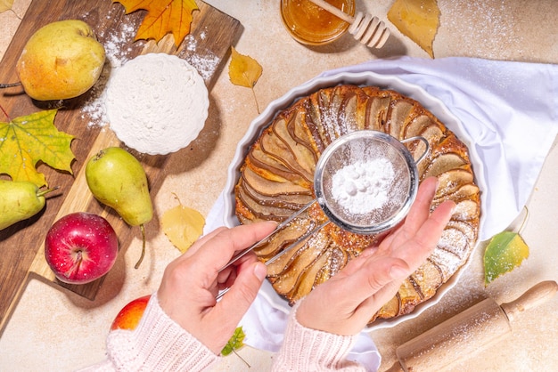 Homemade pear cake