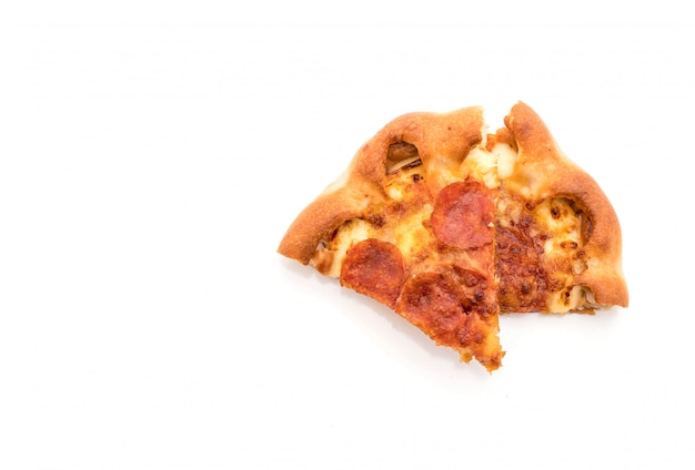 Homemade Pepperoni Pizza on white background 