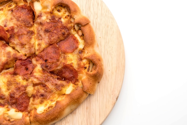 Homemade Pepperoni Pizza on white background 