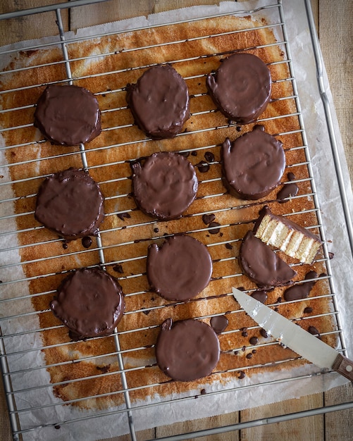 Homemade Phoskitos. Chocolate cupcakes stuffed with mascarpone.