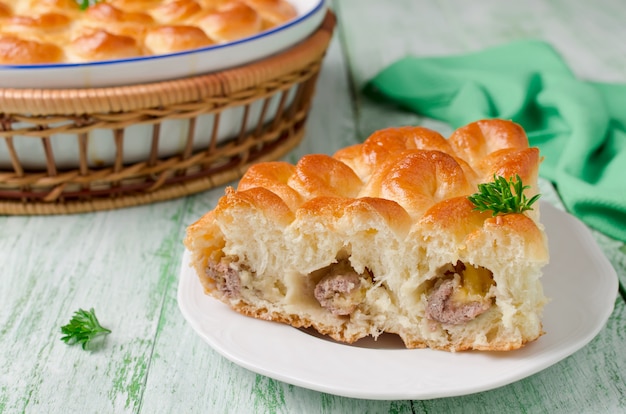 Homemade pie with meat