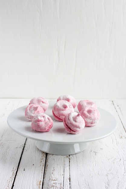 Homemade pink marshmallows currant  zephyr