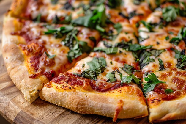 Photo homemade pizza night with fresh toppings