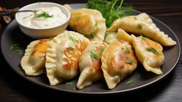 Homemade polish potato pierogies