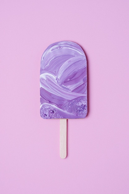 Homemade popsicle ice cream with ocean waves concept