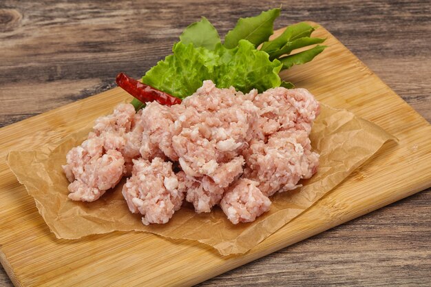 Homemade pork minced meat for cooking