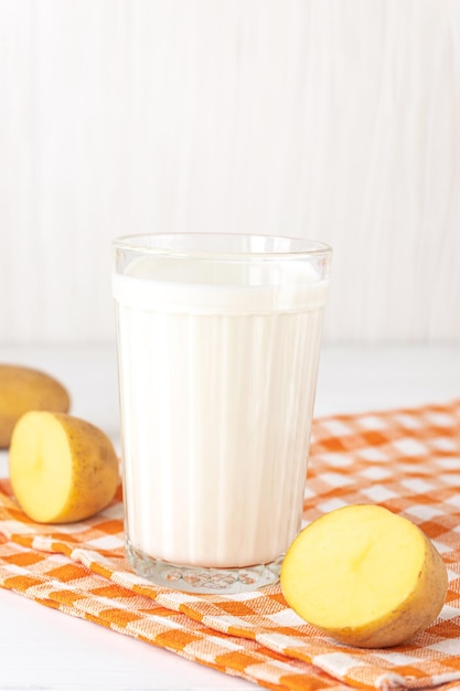 Homemade potato milk vegan drink popular in sweden