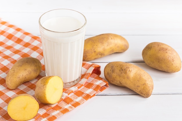 Homemade potato milk vegan drink popular in sweden