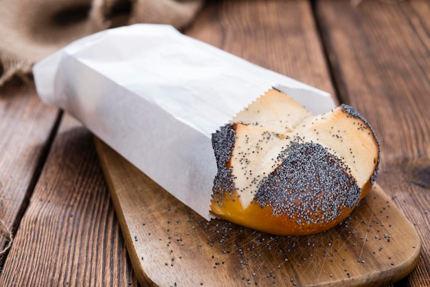 Homemade Pretzel Roll with Poppyseed