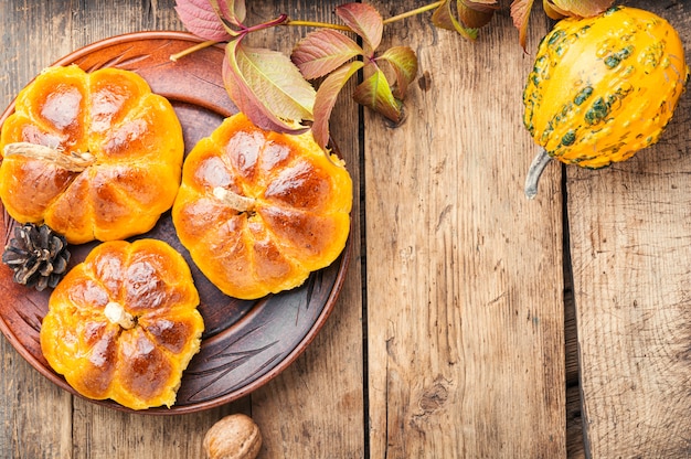 Homemade pumpkin buns.