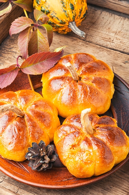 Homemade pumpkin buns.