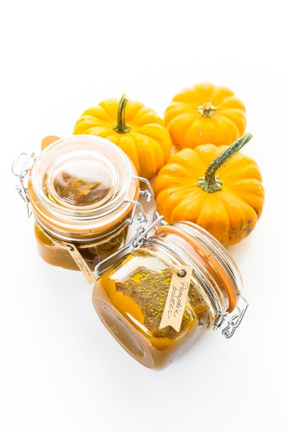 Homemade pumpkin butter made with organic pumpkins