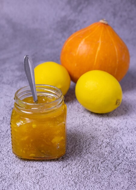 Homemade pumpkin and lemon jam