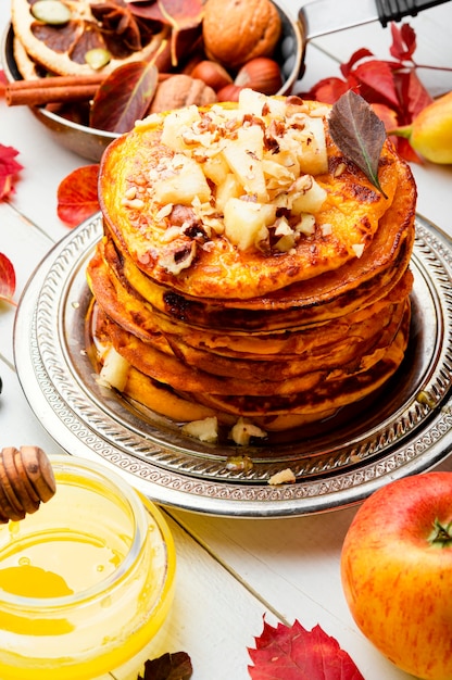 Homemade pumpkin pancakes