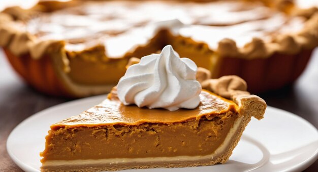 Homemade Pumpkin Pie for Thanksgiving Ready to Eat Generated with AI