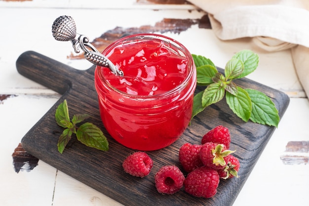 Homemade raspberry jam