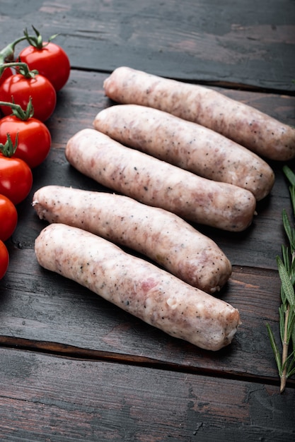 Homemade raw sausages on the table