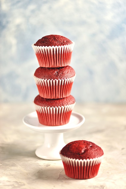 Homemade red velvet cupcakes