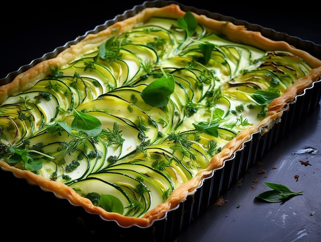 Homemade savory pie with zucchini generated ai