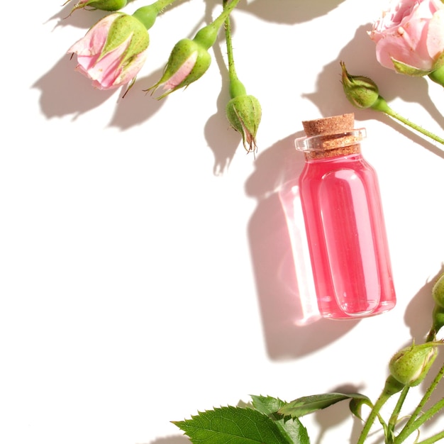 Homemade skincare natural rose water or essential oil product