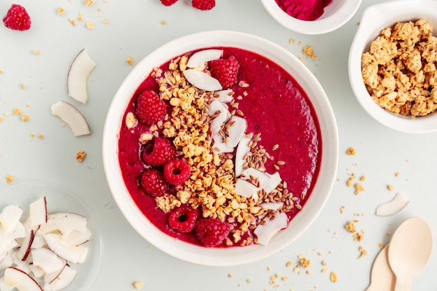 Homemade smoothie bowl made with berries