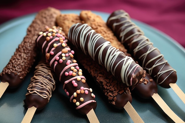 homemade stick chocolate for Valentine's Day