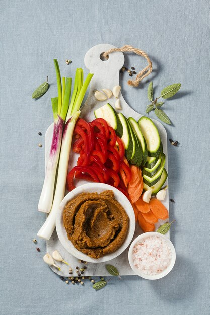 Homemade stock in Bouillon cube with fresh vegetables.